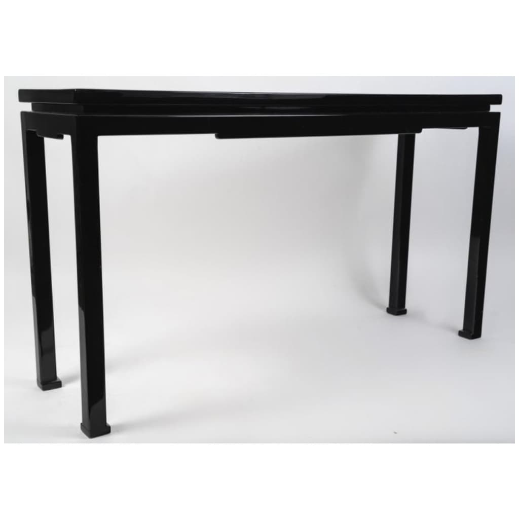 1970 Console en Laque noire par par Maison Roche 6