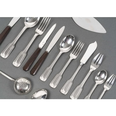 FOUQUET LAPAR – Ménagère de couverts 147 Pièces argent massif Art Déco vers 1930